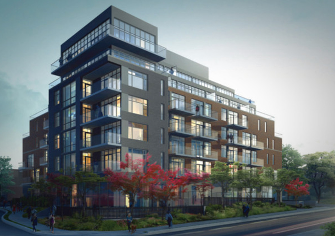 View of The Upper House Condos from the sidewalk